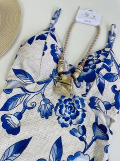 Vestido midi Canelado estampado - Glamix 