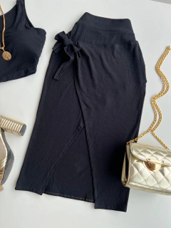 Conjunto canelado preto - comprar online