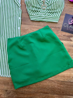 Saia shorts alfaiataria verde - comprar online