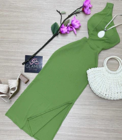Vestido midi Canelado
