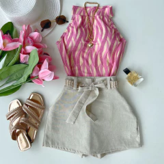 Saia/shorts linho cru - comprar online