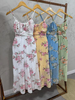 Vestido longo chiffon branco - online store