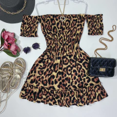 Vestido lastex onça