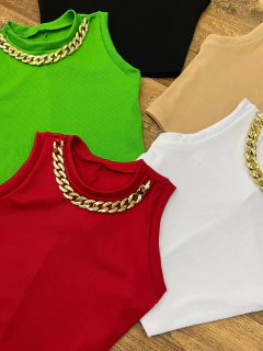 Cropped basic canelado correntes - comprar online