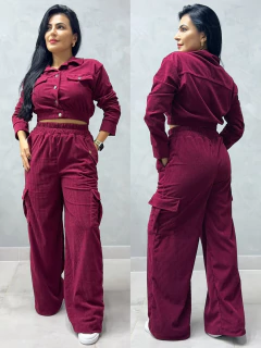 Conjunto veludo cotelê vinho na internet