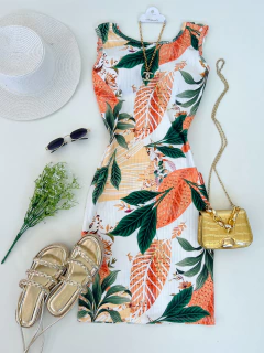 Vestido canelado midi