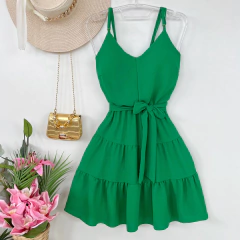 Vestido Isa verde bandeira