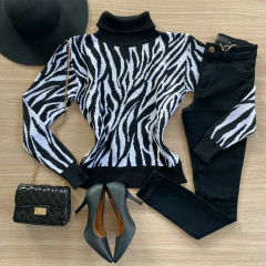 Blusa tricot zebra