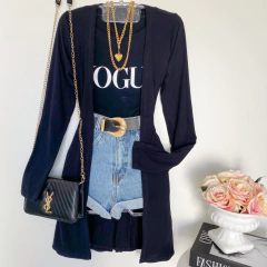 Cardigan canelado
