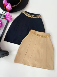 Saia short canelado