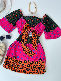 Vestido poliamida onça - comprar online