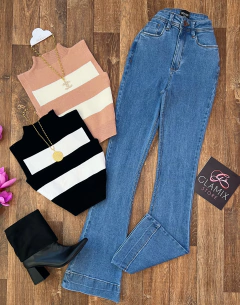 Cropped modal listrado - comprar online