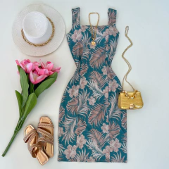 Vestido midi canelado