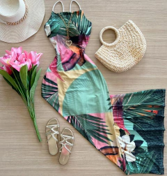 Vestido longo poliamida