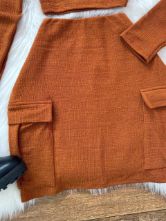 Conjunto canelado Lu caramelo - comprar online