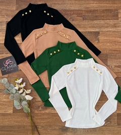 Blusa canelada botões