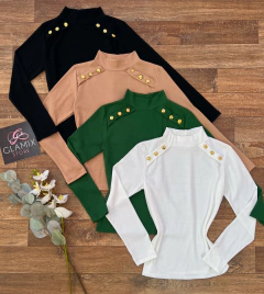 Blusa canelada botões
