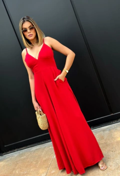 Macacão máxi pantalona