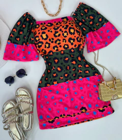 Vestido poliamida onça na internet