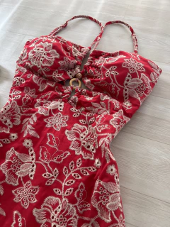 Vestido tricoline bordado - Glamix 