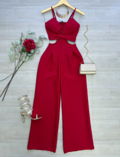 Macacão pantalona vermelho