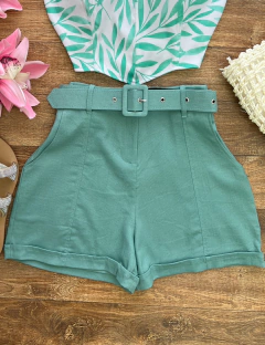 Shorts linho com cinto - comprar online