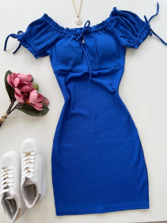 Vestido ombro a ombro azul - buy online