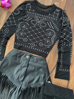 Cropped tule apliques - comprar online