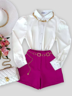Shorts alfaiataria Zara Fúcsia