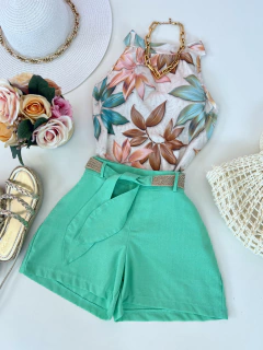 Shorts linho verde - comprar online