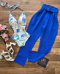 Calça linhão clochard azul