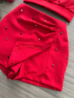 Conjunto alfaiataria vermelho brilho - comprar online