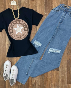 Calça wide leg jeans