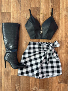 Saia shorts xadrez