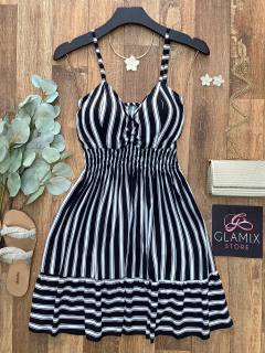 Vestido lastex listrado