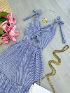 Vestido longo listrado - buy online