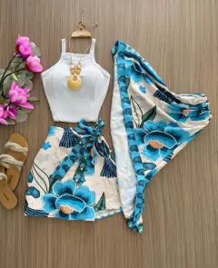 Conjunto kimono e shorts