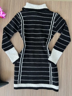 Sobretudo tricot mousse preto e branco - comprar online