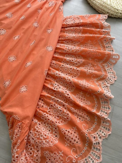 Vestido longo laise coral na internet