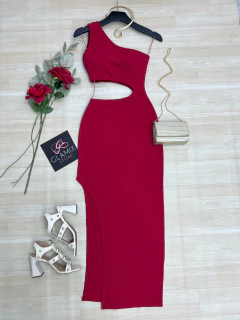 Vestido longo Canelado
