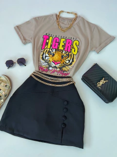 Saia shorts alfaiataria preto - comprar online