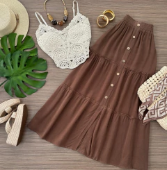 Saia midi linho - comprar online