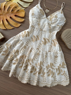 Vestido laise bordado branco - comprar online