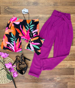 Calça clochard linho