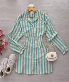 Chamise listrada linho