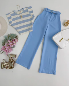 Calça pantalona alfaiataria com cinto na internet