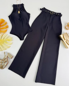 Calça pantalona alfaiataria com cinto - comprar online