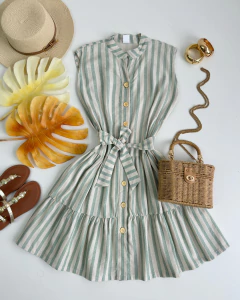 Vestido linho botões - comprar online