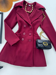 Casaco lã batida vinho na internet