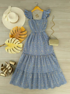 Vestido Longo Jeans bordado